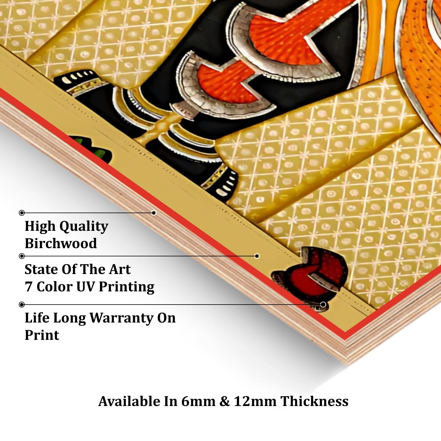 Chalk My Theme Shrinath Ji Orange Pichwai Wood Print Wall Art Home Decor, Living Room, Bedroom, Cafe, Room Painting For Wall Dec